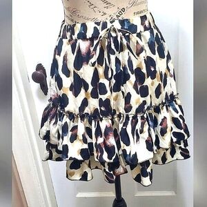 Skin Prints Brown Casual Skirt Sz S🌴